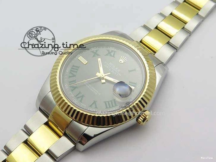 MiroTime 0415 Functional DateJust II 116333 SS YG 41mm EW Best Edition Gray Dial Roman Markers On SS Bracelet A 3823